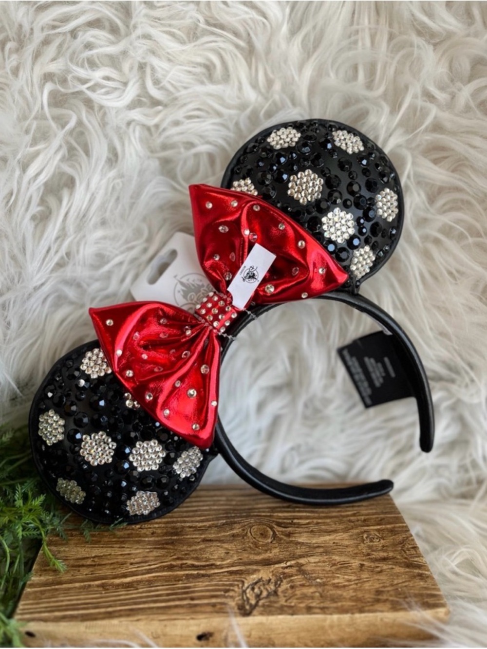 Disney BaubleBar Minnie Mouse Classic Gem-Studded Ear Headband New